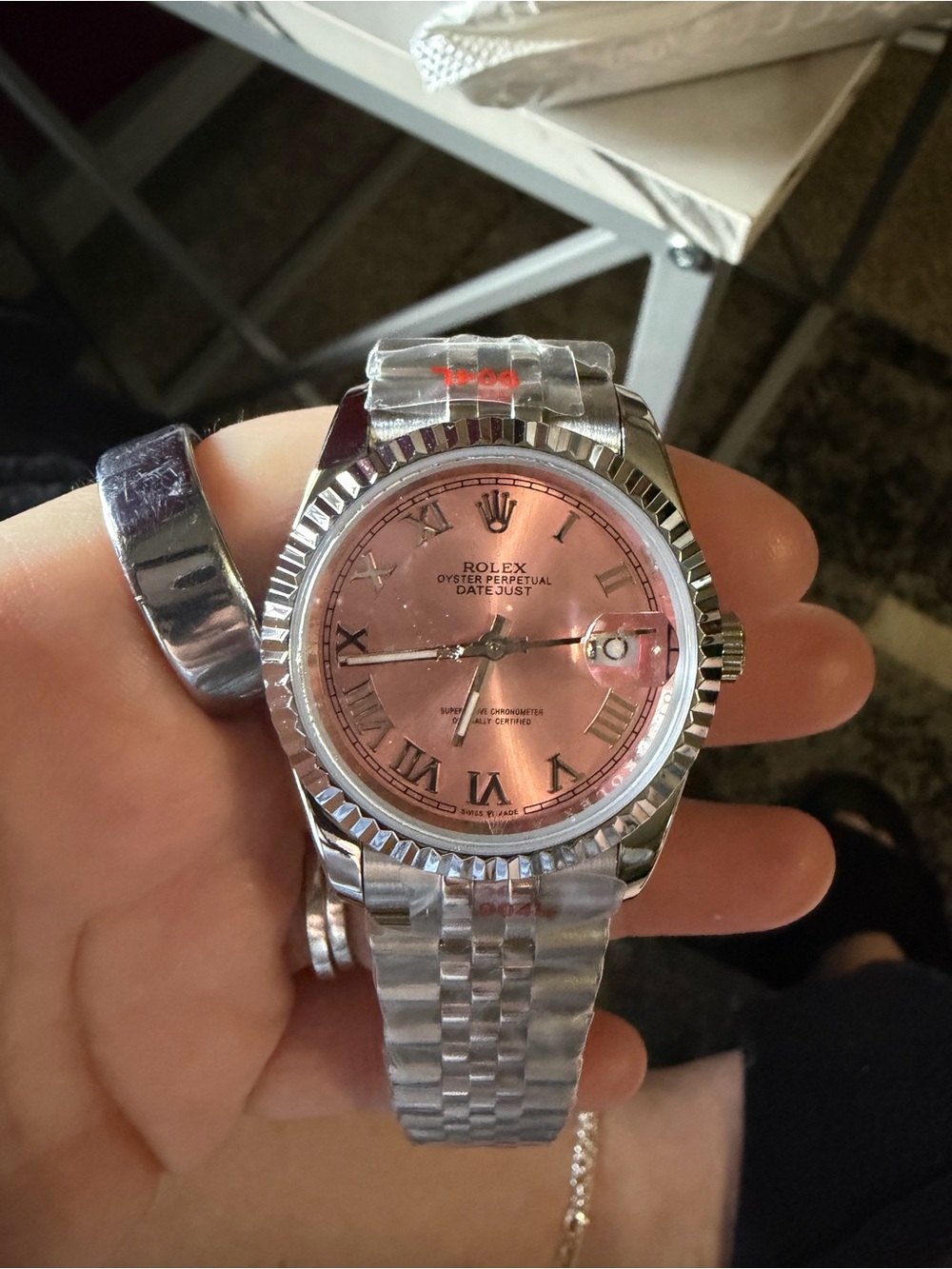 Perpetual Datejust Pink Dial Stainless Watch 36 mm Womens